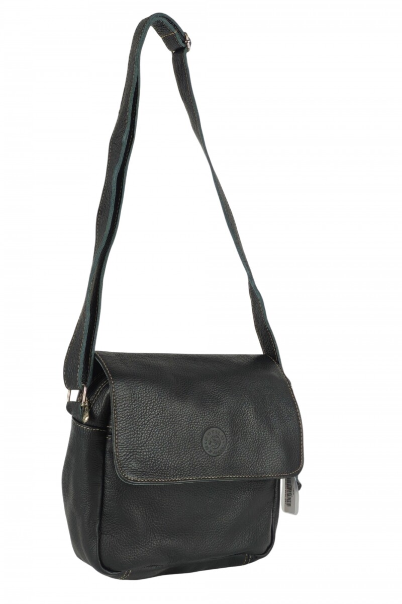 Cartera Bandolera 100% Cuero Negro