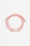 Pulsera cordón dijes metálicos rojo
