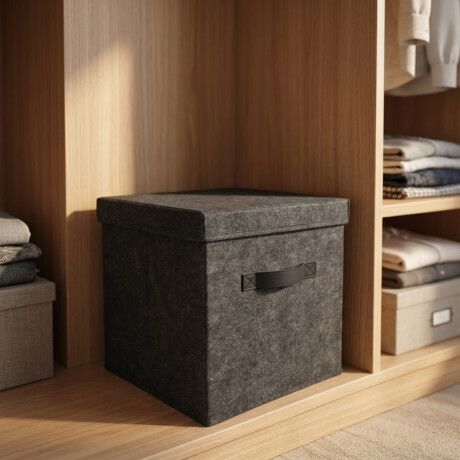 Organizador con tapa fieltro gris 30x30x30cm GRIS