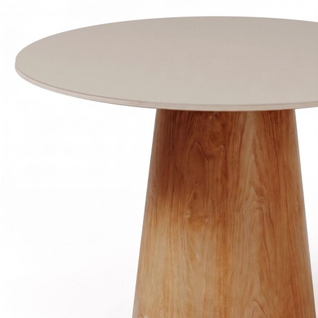 Mesa de Comedor Zara - Redonda con vidrio - 100 Off White y Canela