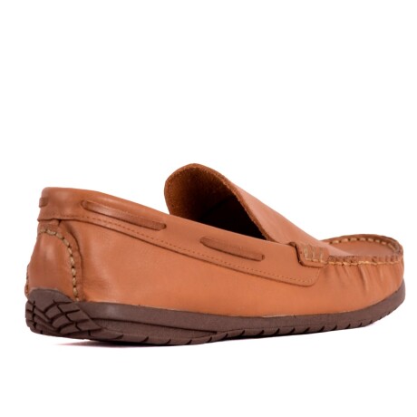 mocasín 100% cuero Camel