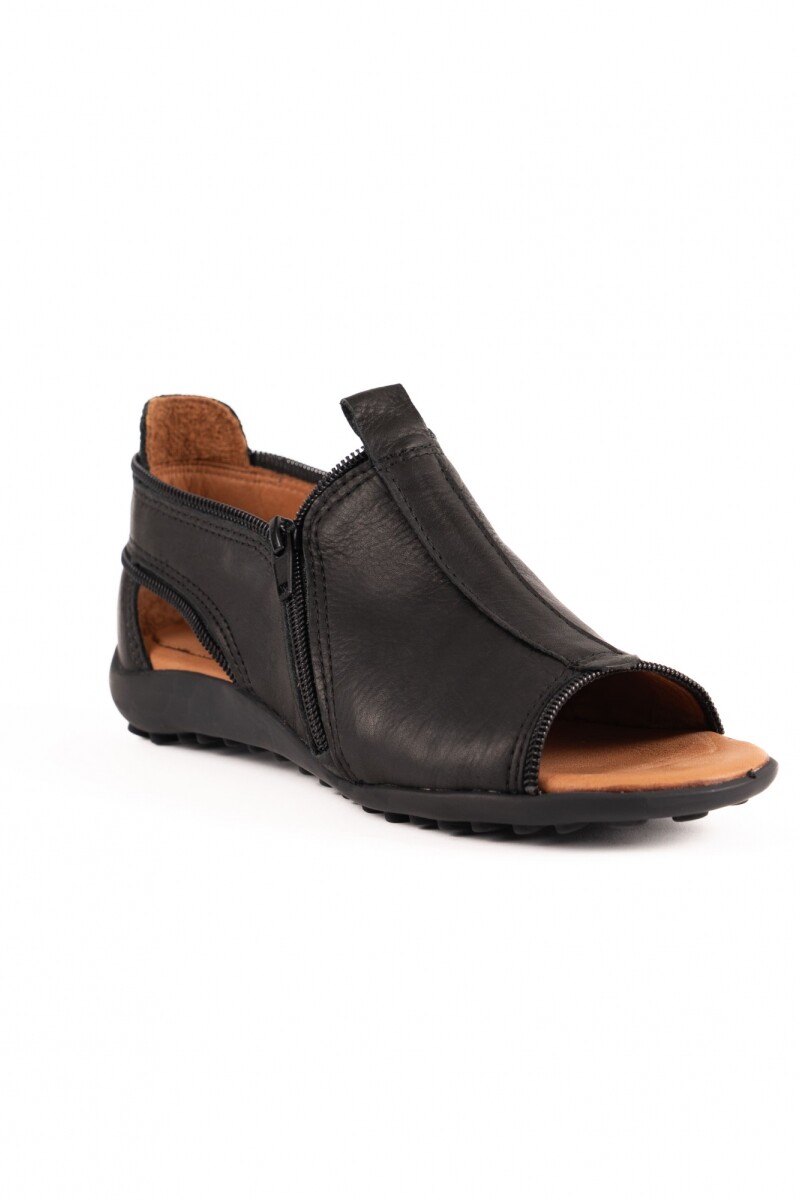 Sandalia Zipper Negro