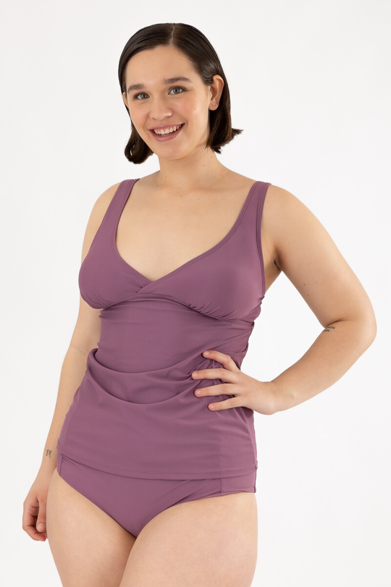 Tank julia evasé liso Violeta media noche