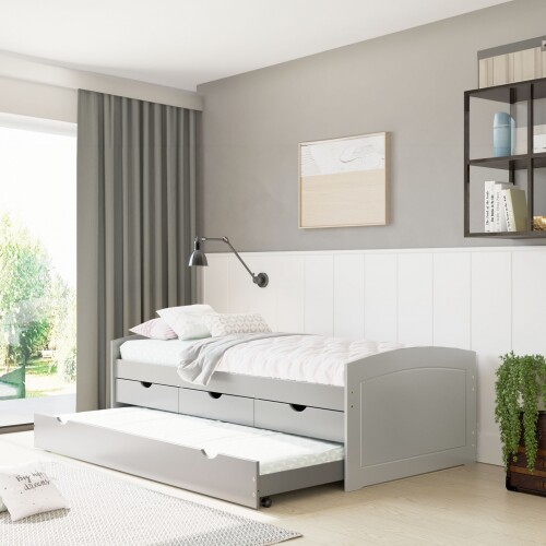 Cama Marinera 1 Plaza Con Cajones - Ulli Gris