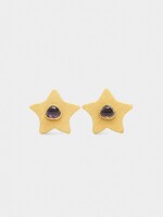 Pendientes Estrellas Con Piedras dorado