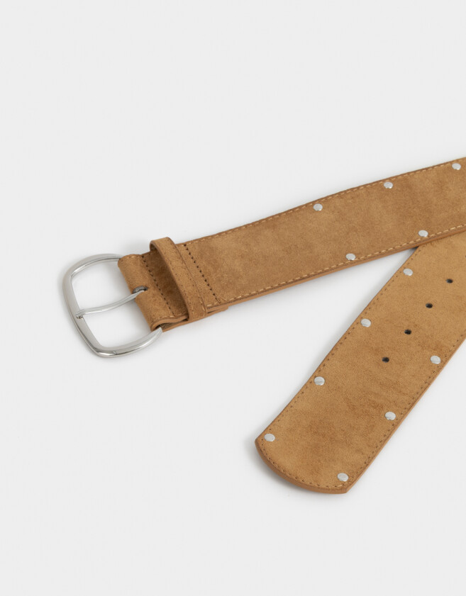 Cinturones y Fajas Cinturón Suede Tachas - Marron Camel
