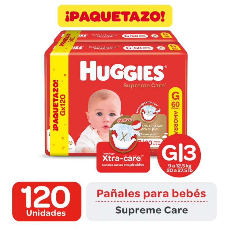 Huggies Extra Care: pañales suaves y absorbentes para bebés.