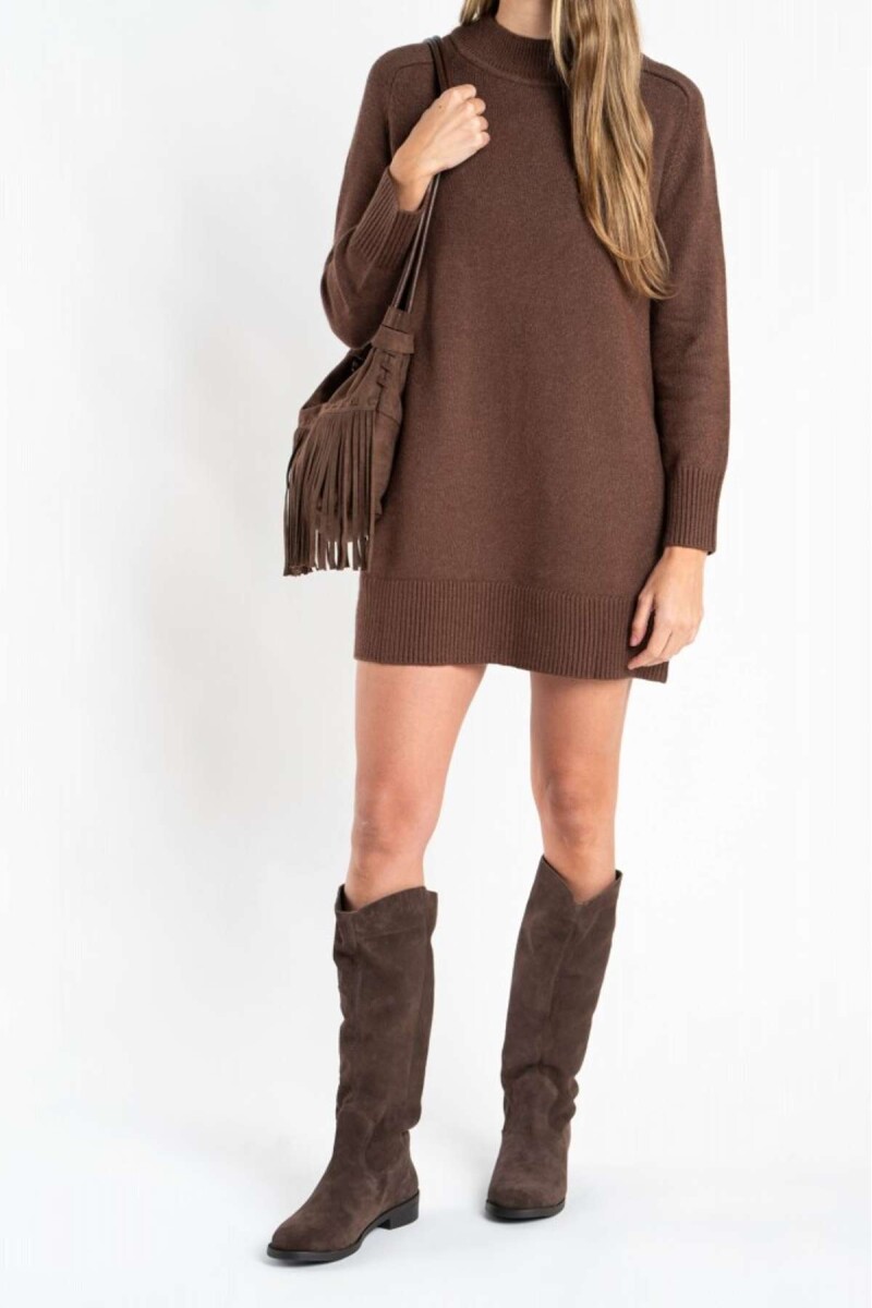 Vestido Polera Tejido - Chocolate 