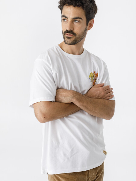 T-SHIRT FLEURS BLANCO