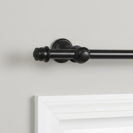 Barrote cortina de metal 3 m 28 Mm + 3 Soportes NEGRO