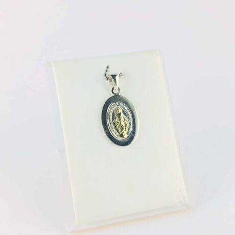 Medalla religiosa de Plata 925 con double en oro 18Ktes Largo 2.2 cm