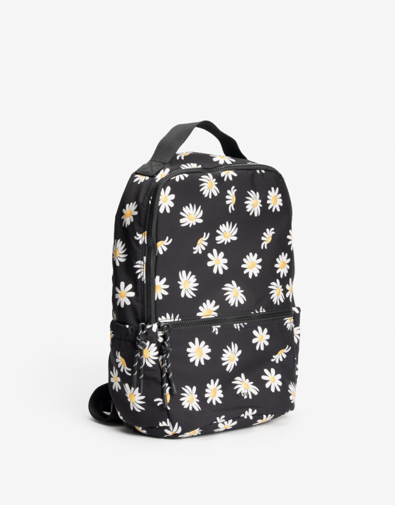 Mochilas Urbanas Nylon Mochila Con Bolsillo Delantero Y Laterales. - Estampado Flores