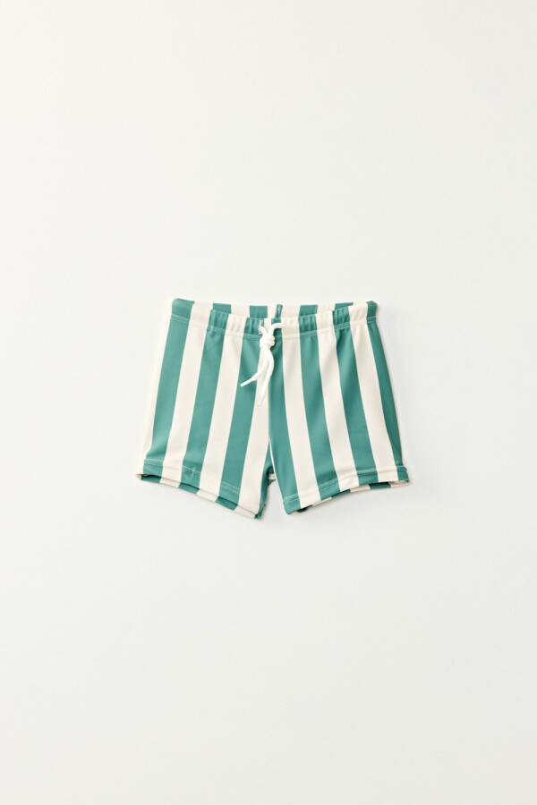 Short Rayas Verde Y Crudo