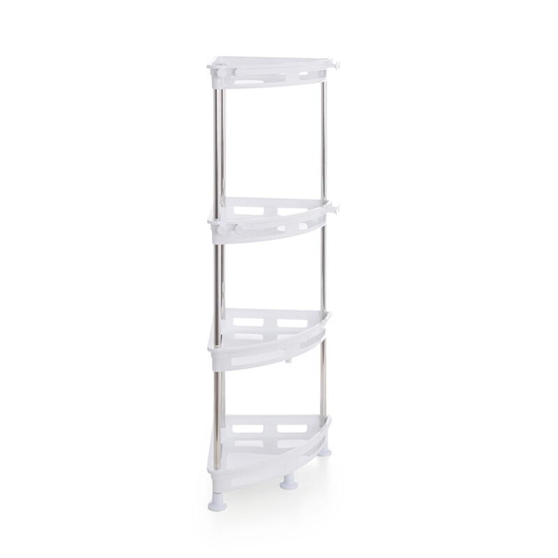 Estantería esquinero 4 estantes alu/plas 32x25x82cm BLANCO