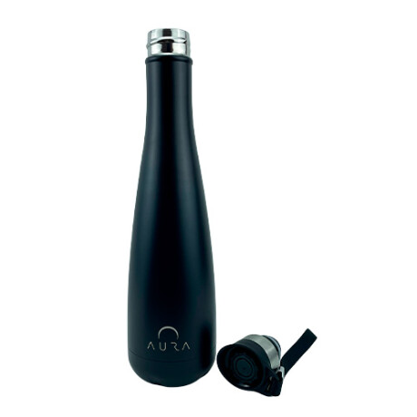 Termo Aura 750ML Tapón Botón Acero Inox NEGRO