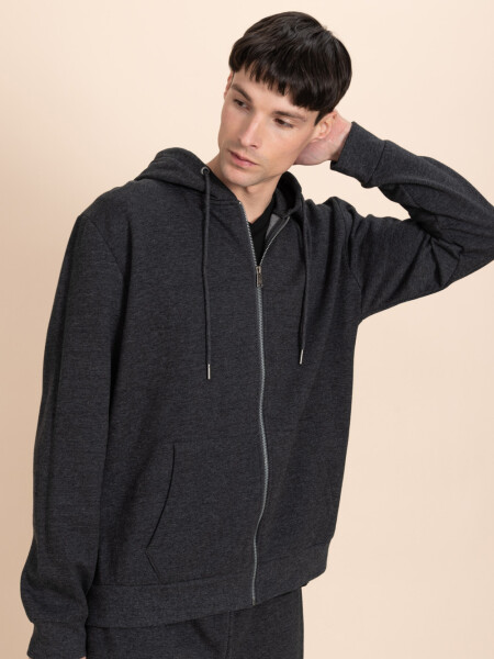 Campera deportiva Gris Oscuro Melange