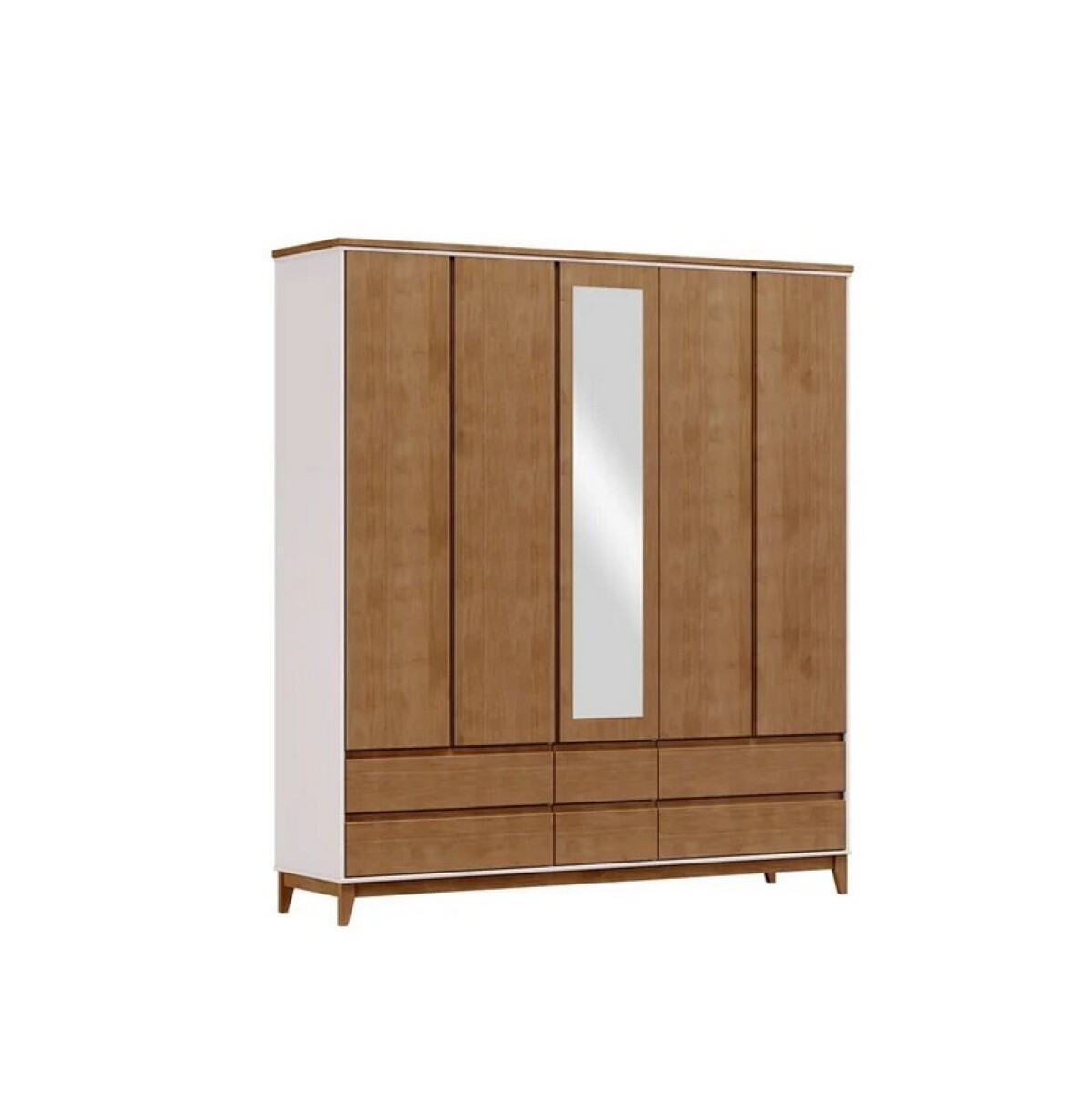 ROPERO FINESTRA PRATA 5PUERTAS 6 CAJONES OFF WHITE /FREIJO. 