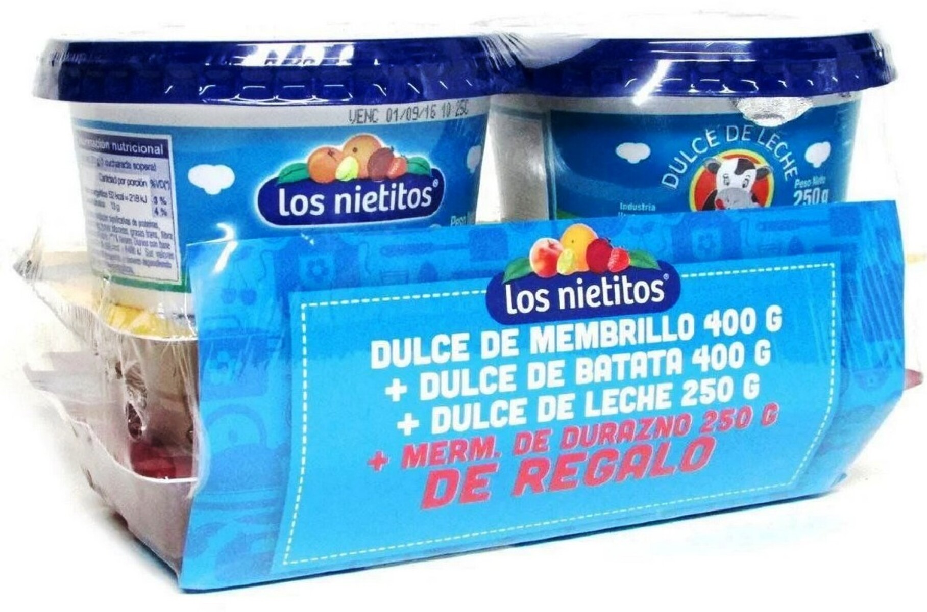 Promo Los Nietitos Membrillo + Dulce de leche + Mermelada de Durazno + Dulce de batata de regalo 