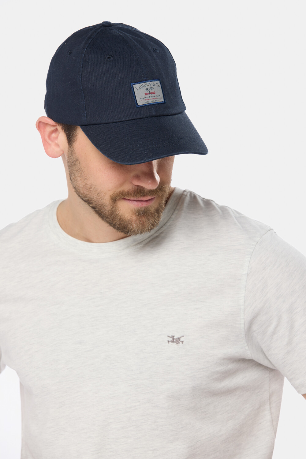 GORRO VISERA DE LONA CON PARCHE Azul