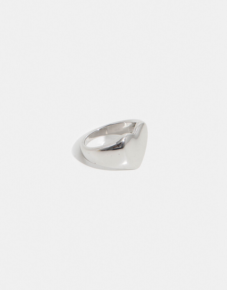 Anillos Medianos y Grandes Metal Anillo De Corazón - Plateado Rodio