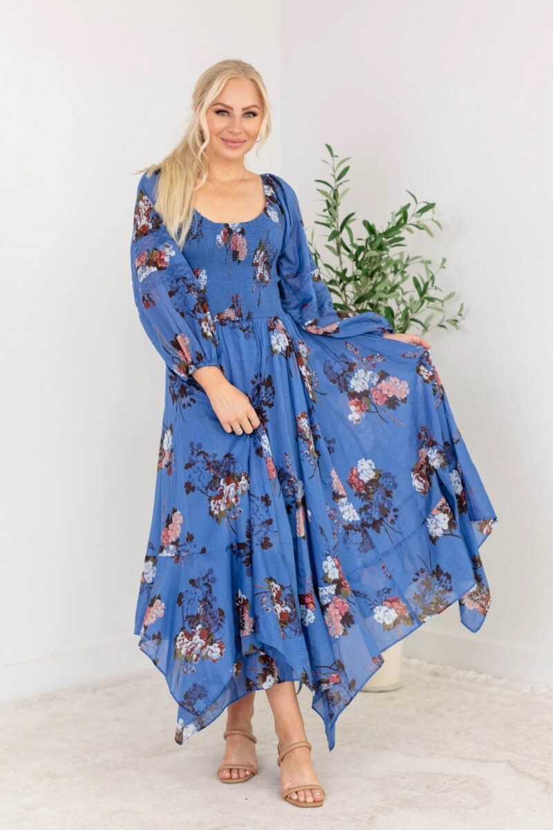 VESTIDO MAXI MORNING GLORY Azul
