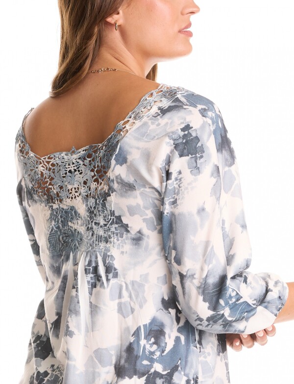 Blusa Tejida Print MULTI/GRIS