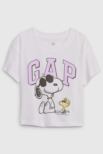 Remera Logo Gap Con Snoopy Toddler Niña New Off White