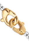 PULSERA DE BOLAS PEQUEÑAS BAÑADA EN PLATA CON MOSQUETON ENTRELAZADO BAÑADO EN ORO 18K Pulsera