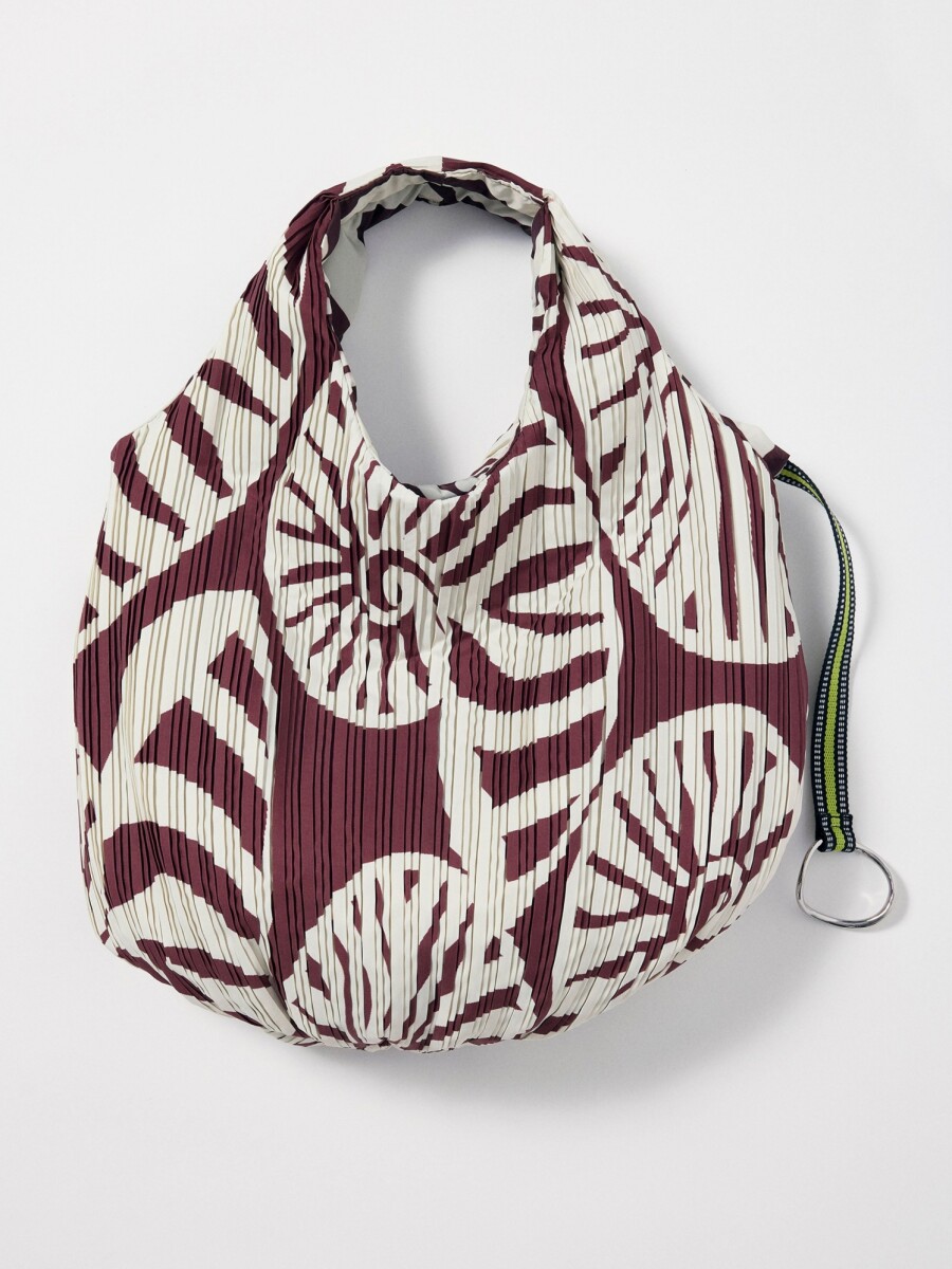 Bolso De Hombro Nylon Estampado crudo