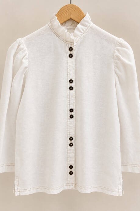 Camisa Carlita Puro Lino Blanco