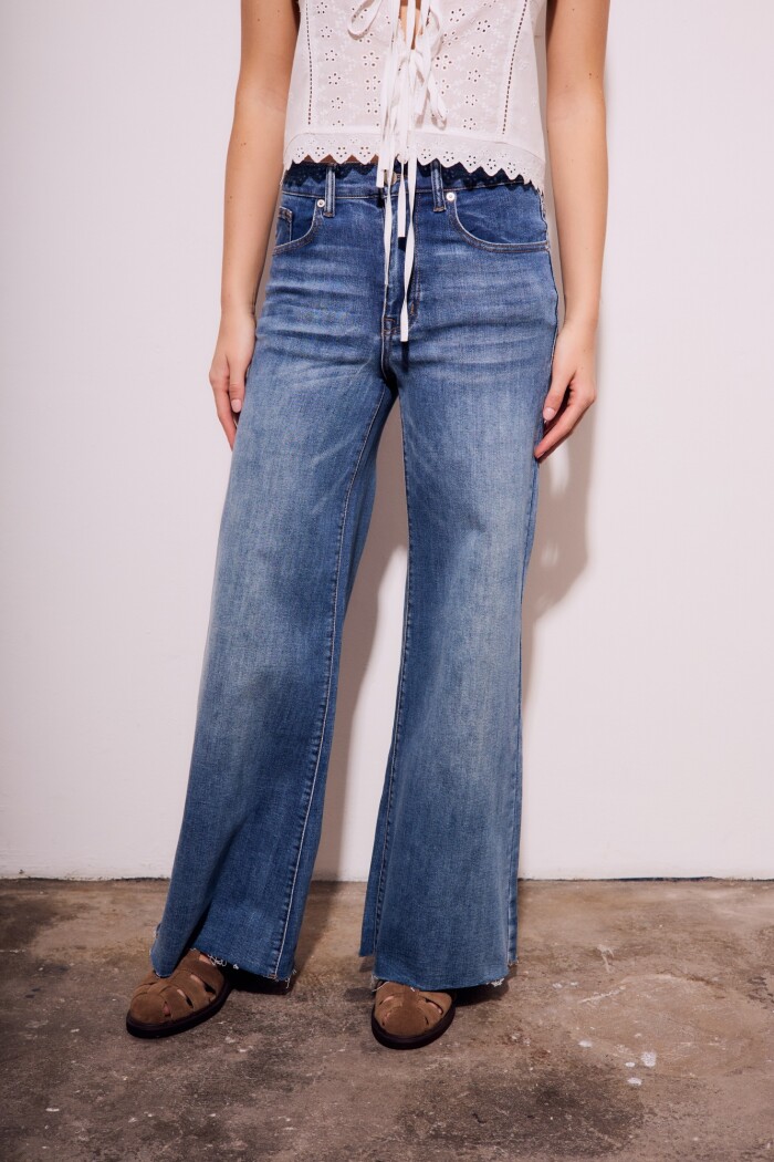 Jean Flared Wide Leg Denim