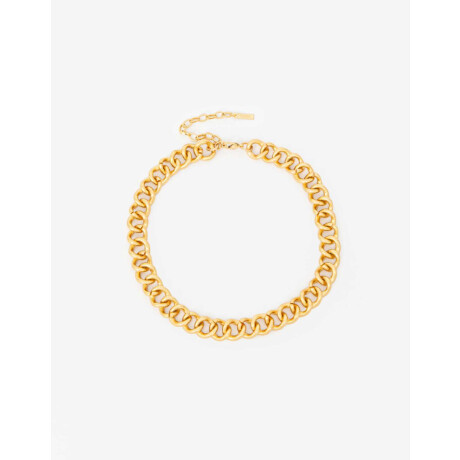 Collar Corto Cadena Zodiaco Dorado Oro Amarillo