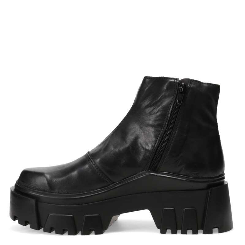 Bota de Mujer Miss Carol NING de cuero con elástico Negro