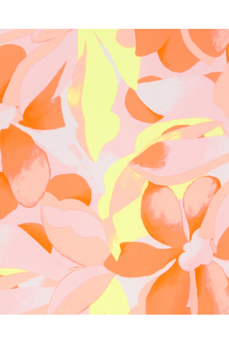 Malla de baño dos piezas con protección UPF 50+ manga larga y diseño floral Sin color