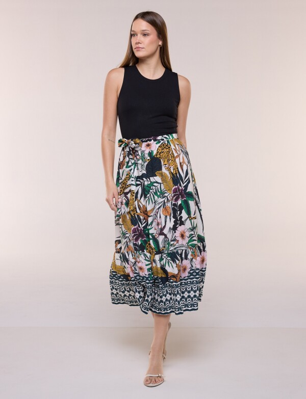 Vestido Maxi Combinado NEGRO/MULTI