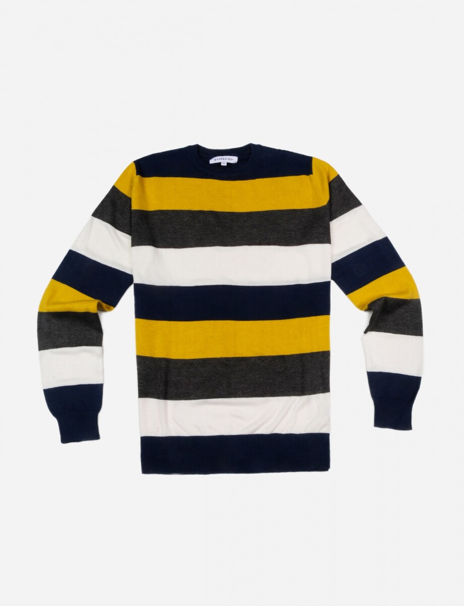 Sweater rayado - AZUL MARINO 