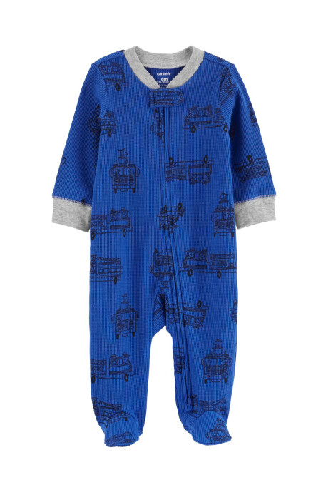 Pijama una pieza con pie diseño bomberos Sin color