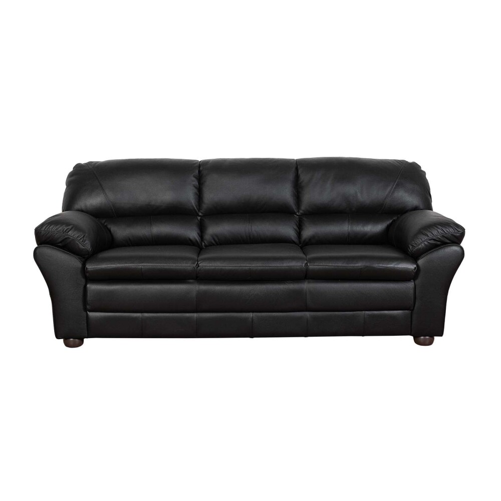 SILLÓN 3 CUERPOS CUERO NEGRO FLORENCIA
