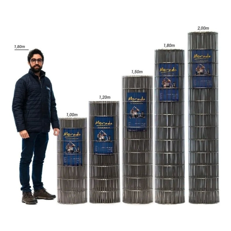 Tejido Malla Electrosoldada Galvanizada Rollo 2.0m X 25 Mts Gris