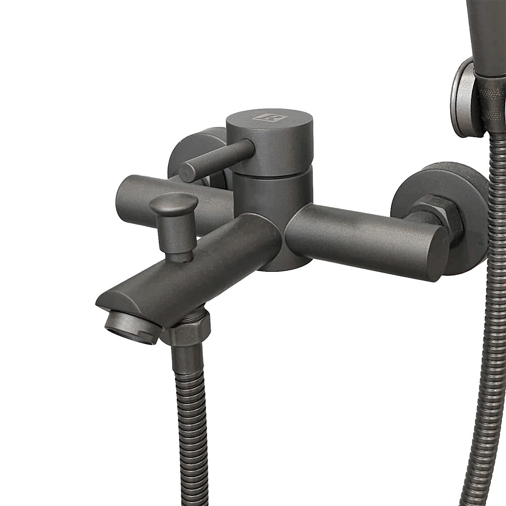 GRIFERÍA MONCOMANDO PARA BAÑO DUCHA MODELO PALITO ACERO CENIZA Grifería Moncomando Para Baño Ducha Modelo Palito Acero Ceniza