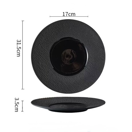 Plato Cerámica Negra - Línea Black Stone – Ø31.5 x 3.5 cm Plato Cerámica Negra - Línea Black Stone – Ø31.5 x 3.5 cm