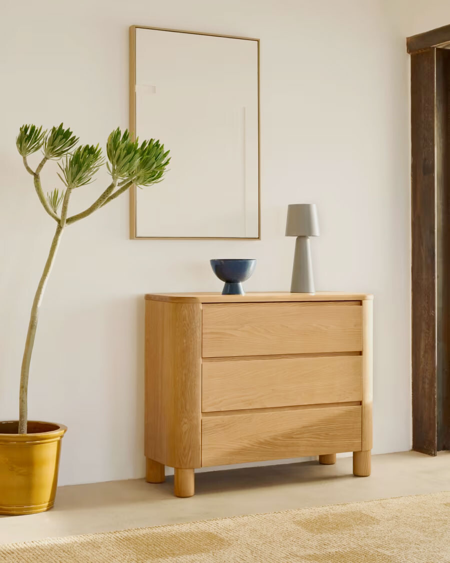 Cómoda Salaya de madera contrachapada de fresno FSC Mix Credit 120 x 80 cm Cómoda Salaya de madera contrachapada de fresno FSC Mix Credit 120 x 80 cm