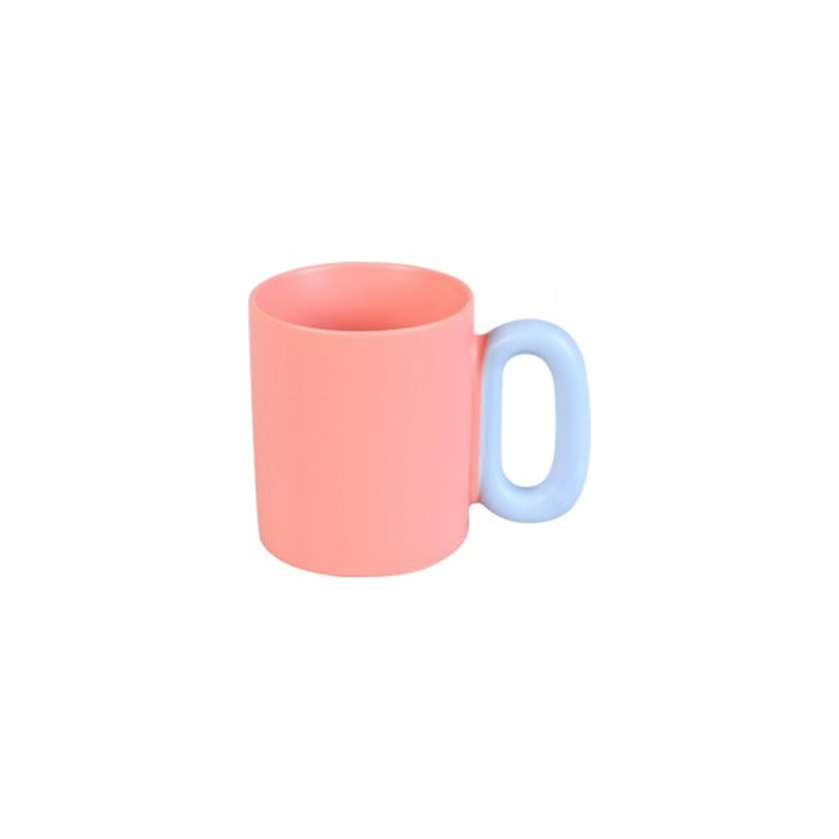 Taza Cerámica Color Pastel Asa Grande - Rosado 