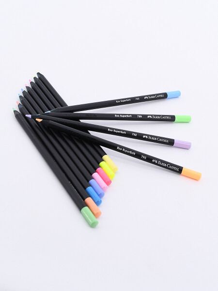 LAPICES SUPERFOFT PASTEL Y NEON X12 FABER CASTELL MULTICOLOR