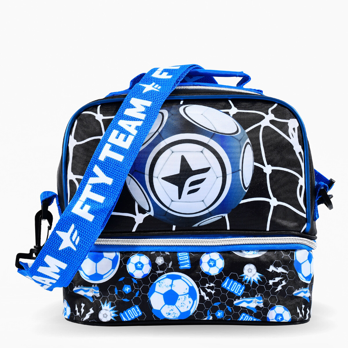 Lanchera Footy Lunchera Futbol - Negro - Azul 