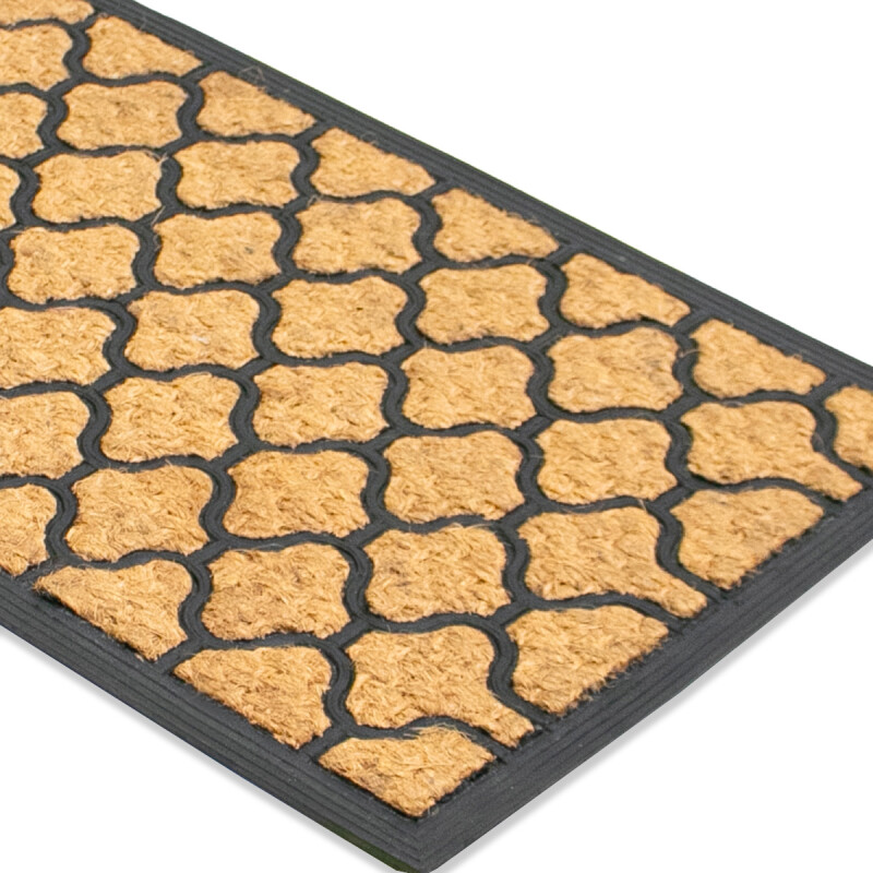 ALFOMBRA COCO RECT NATURAL C/DET GOMA 40X90CM Unica