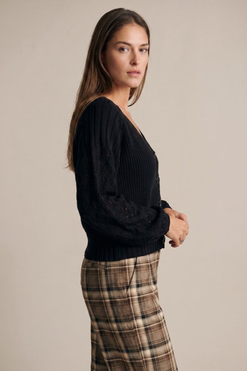 Cardigan Algodón Negro