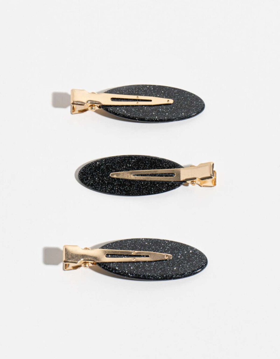 Set De Hebillas Backstage Redondas - Negro 