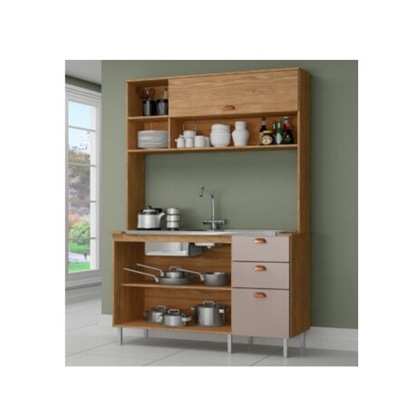 COCINA COMPACTA 2.01M NOGAL/CINAMON COCINA COMPACTA 2.01M NOGAL/CINAMON