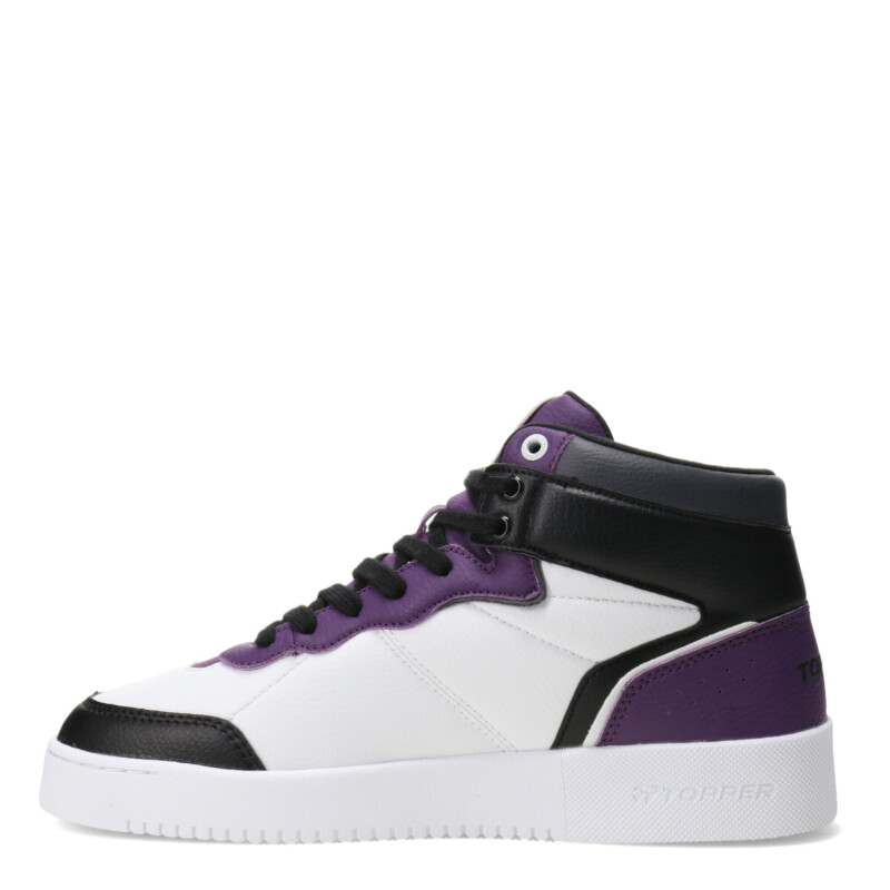 Championes de Hombre Topper Terre Mid Blanco - Negro - Violeta